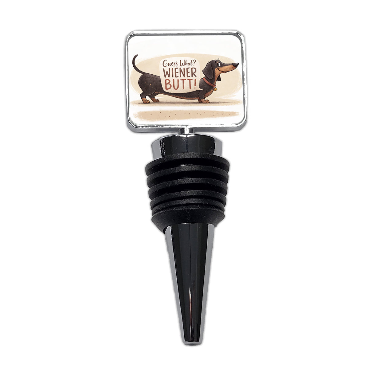 Guess What Wiener Butt Dachshund Funny Wine Bottle Stopper