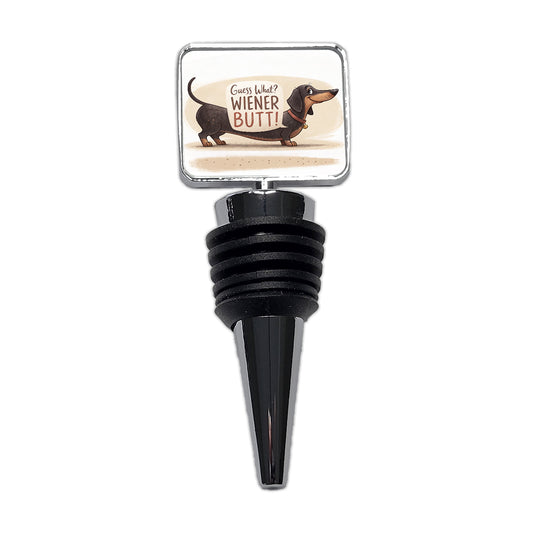 Guess What Wiener Butt Dachshund Funny Wine Bottle Stopper