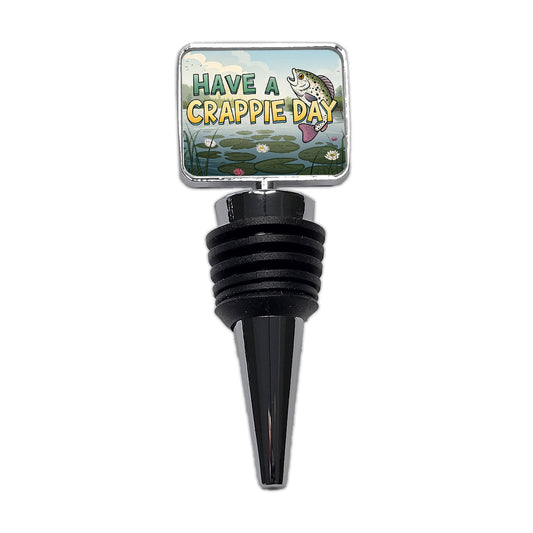 Have A Crappie Crappy Day Fishing Funny Wine Bottle Stopper