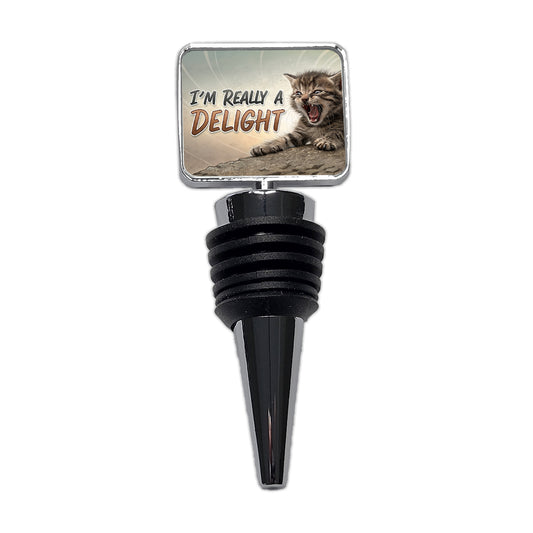 I'm Really a Delight Funny Angry Kitten Wine Bottle Stopper