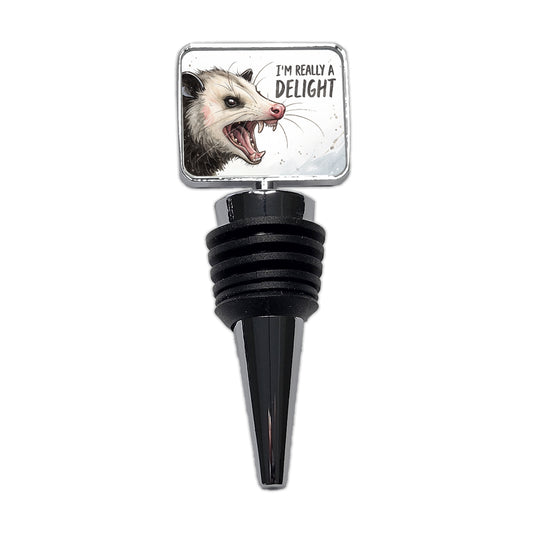 I'm Really a Delight Funny Angry Opossum Wine Bottle Stopper