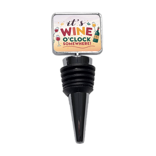 It's Wine O'clock Somewhere Funny Wine Bottle Stopper