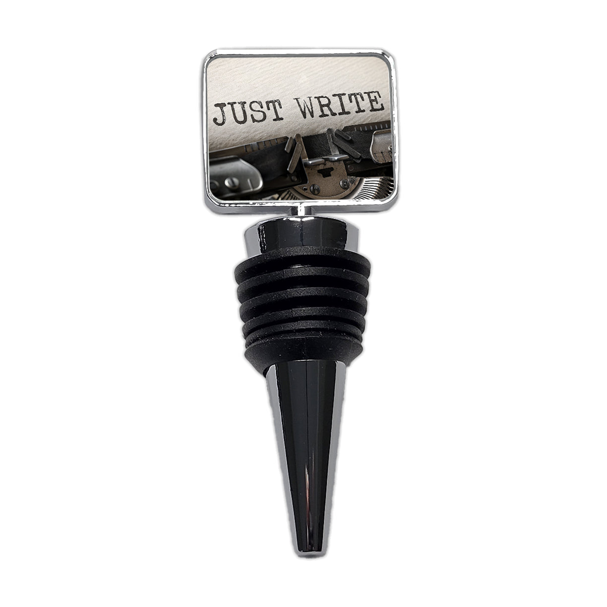 Just Write Retro Typewriter Inspirational Wine Bottle Stopper