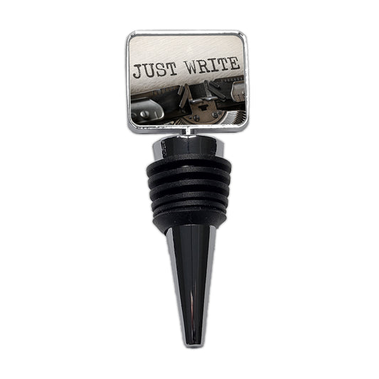 Just Write Retro Typewriter Inspirational Wine Bottle Stopper