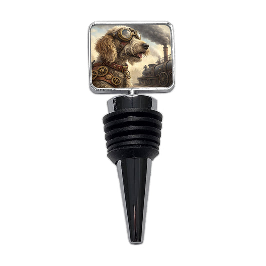 Labradoodle Dog Steampunk Wine Bottle Stopper
