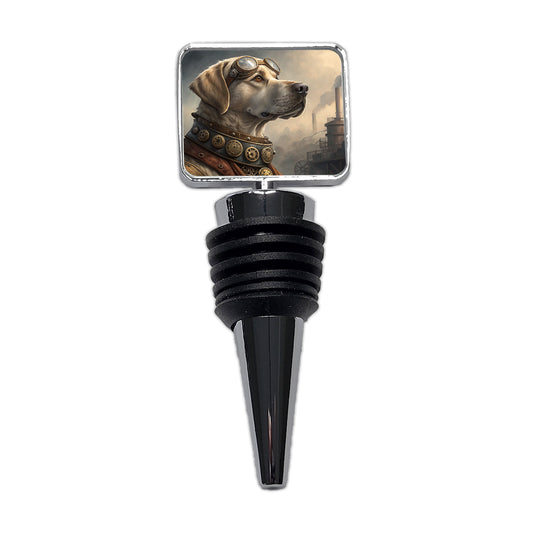 Labrador Retriever Dog Steampunk Wine Bottle Stopper