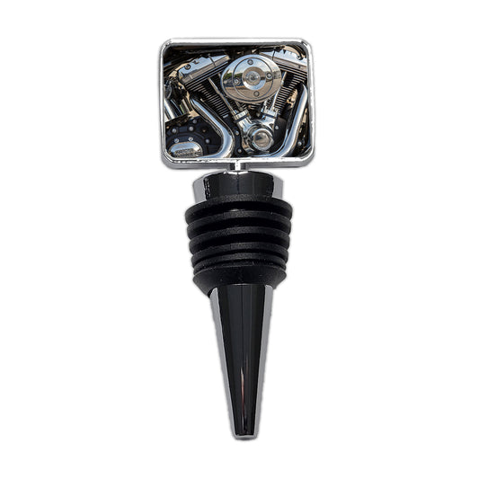 Motorcycle Chrome Engine Close-up Wine Bottle Stopper