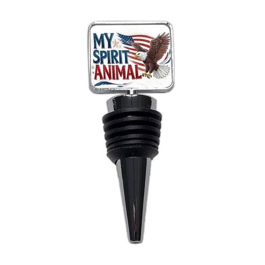 My Spirit Animal Patriotic Bald Eagle Wine Bottle Stopper