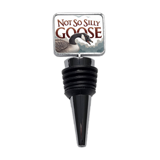 Not So Silly Goose Angry Canadian Goose Funny Wine Bottle Stopper