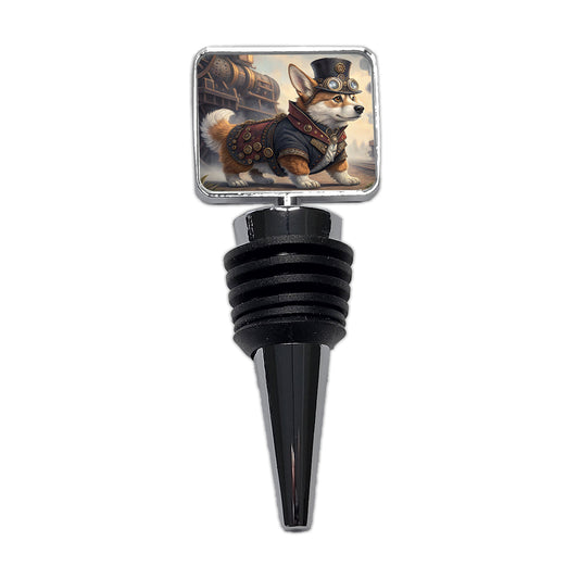 Pembroke Welsh Corgi Dog Steampunk Wine Bottle Stopper