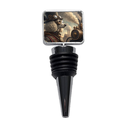 Poodle Dog Steampunk Wine Bottle Stopper