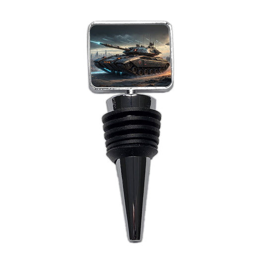Sci-Fi Tank In Battle Wine Bottle Stopper