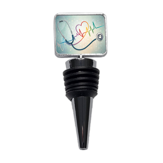Stethoscope Heartbeat Medical Doctor Nurse EMT Wine Bottle Stopper