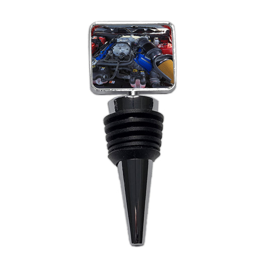 Supercharged V8 Engine Red Sports Muscle Car Wine Bottle Stopper