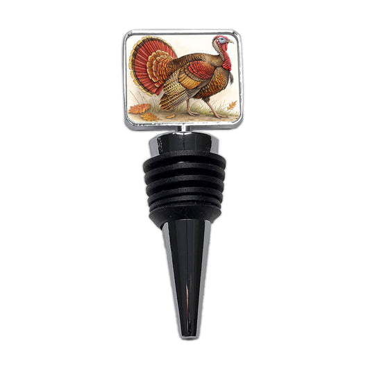 Tom Gobbler Male Turkey Illustration Wine Bottle Stopper
