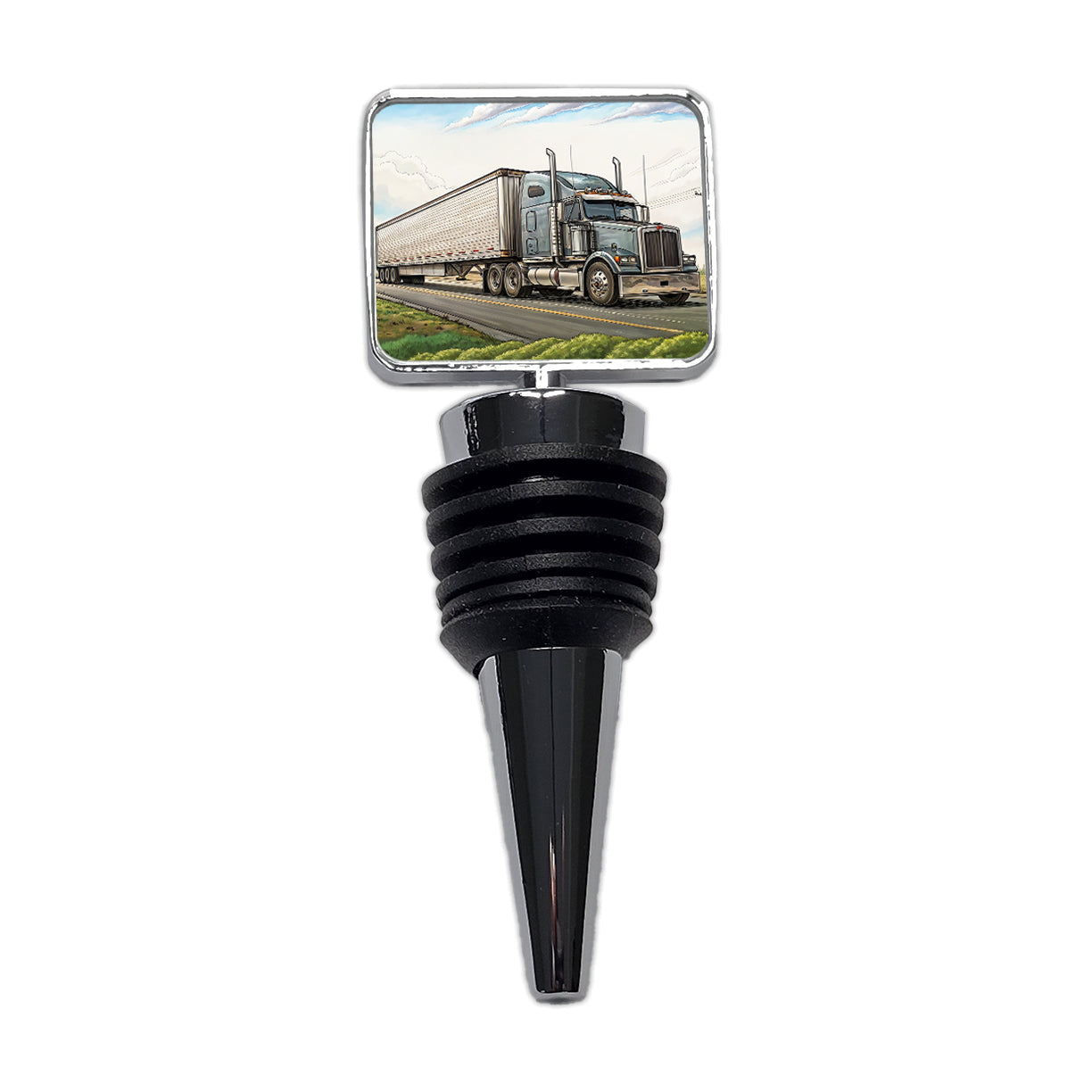 Tractor Trailer Semi Big Rig Truck Wine Bottle Stopper