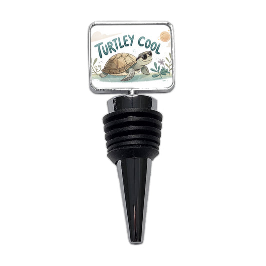 Turtley Cool Turtle Wearing Sunglasses Totally Wine Bottle Stopper