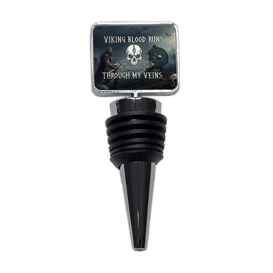 Viking Blood Runs Through My Veins Norse Scandinavian Wine Bottle Stopper