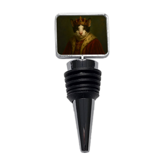 Vintage Cat King Fantasy Painting Wine Bottle Stopper