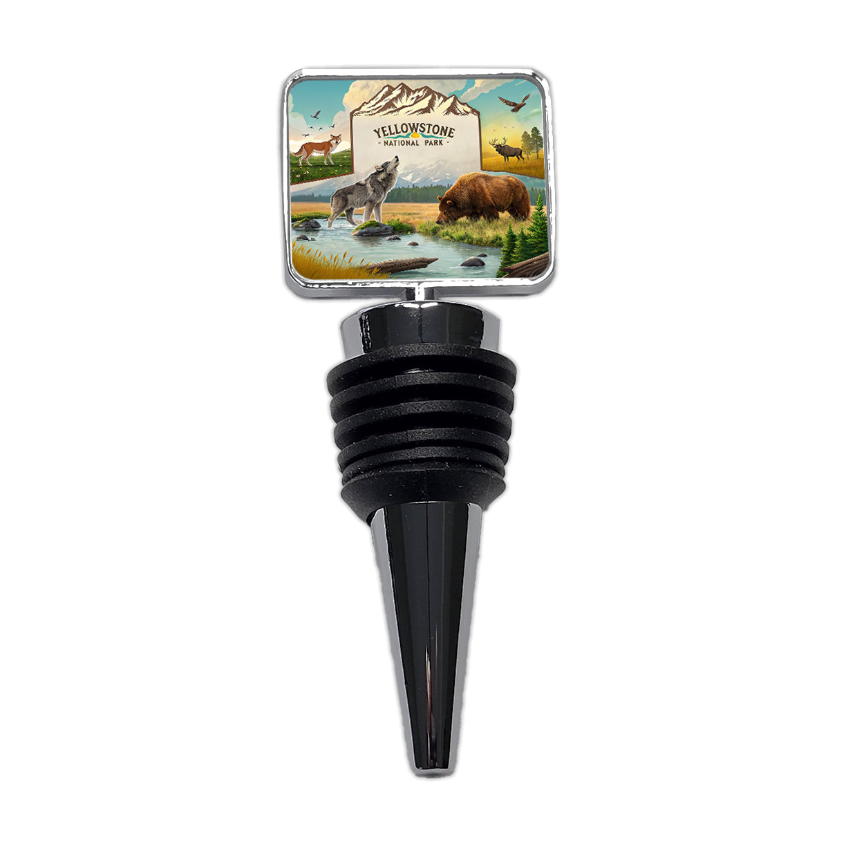 Yellowstone National Park Animals Wine Bottle Stopper