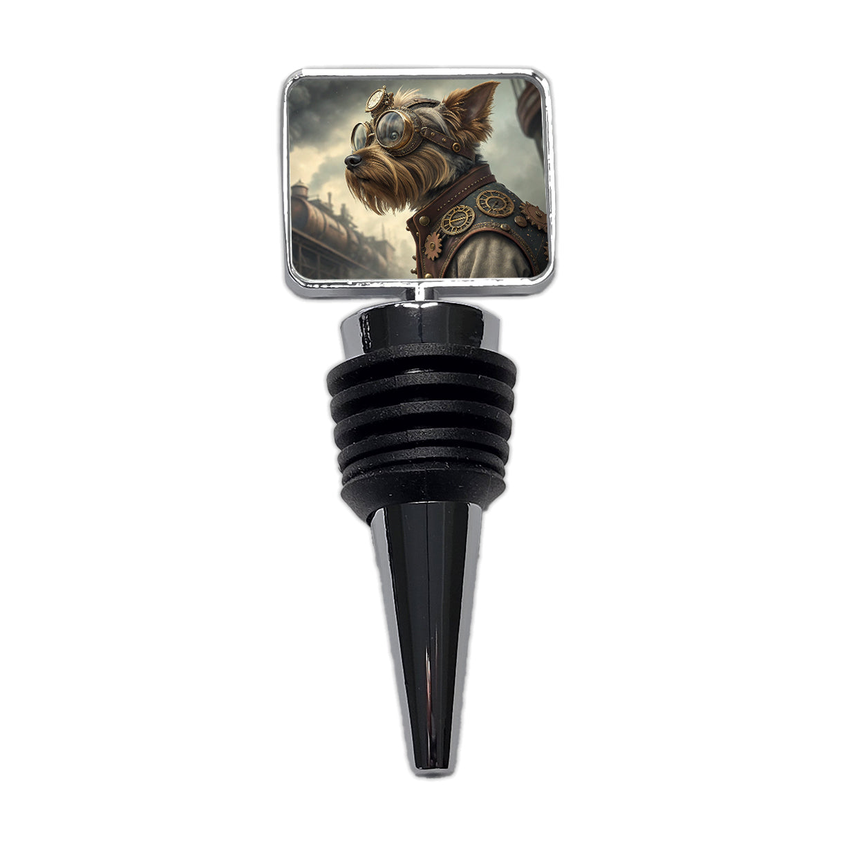 Yorkshire Terrier Yorkie Dog Steampunk Wine Bottle Stopper