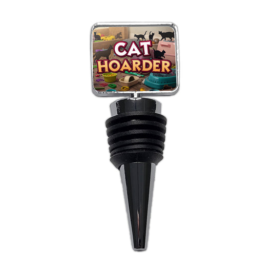 Cat Hoarder Funny Wine Bottle Stopper