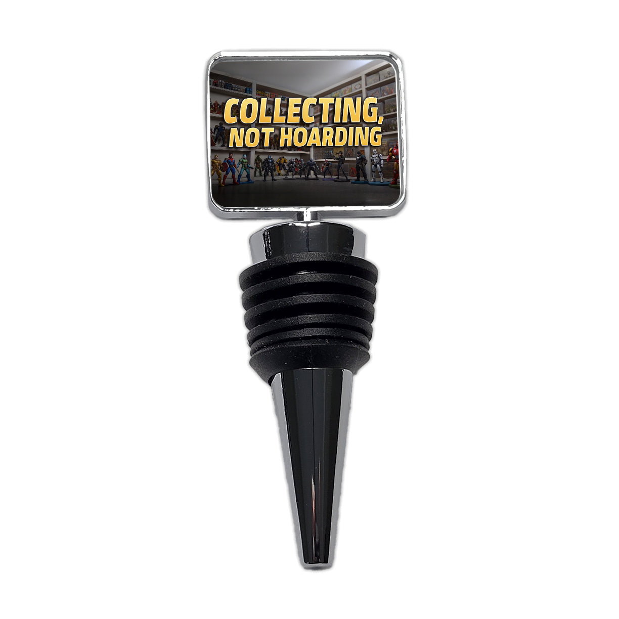 Collecting Not Hoarding Action Figures Funny Wine Bottle Stopper