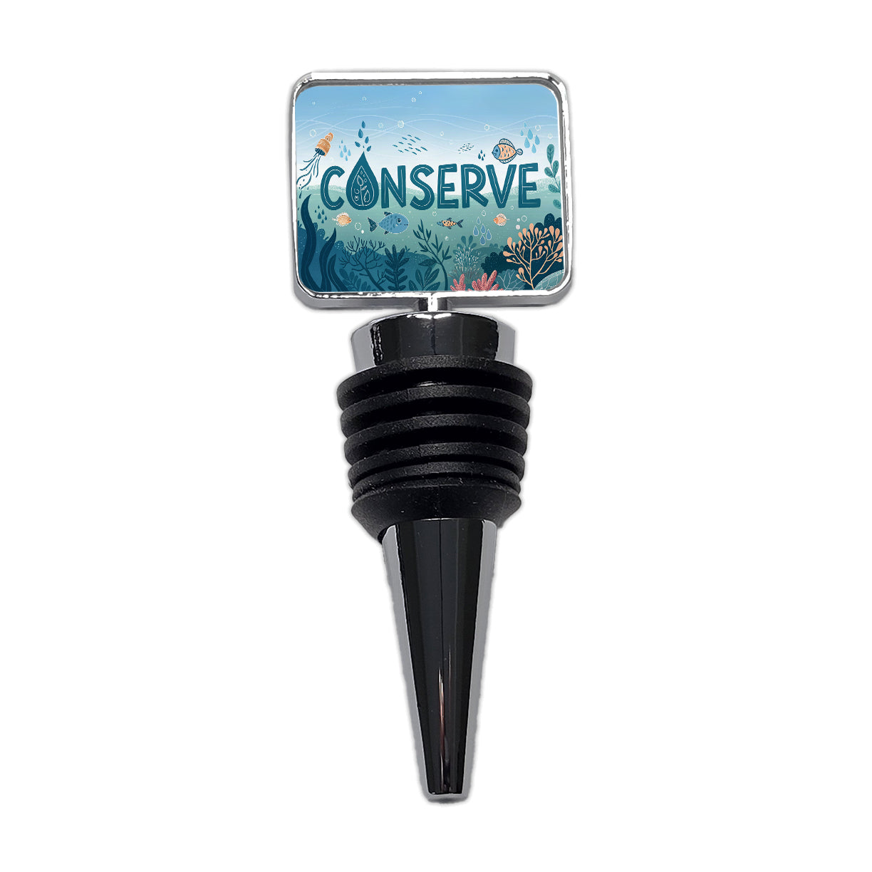 Conserve Water Fish Conservation Theme Wine Bottle Stopper