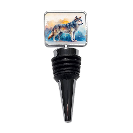 Dire Wolf Watercolor Wine Bottle Stopper