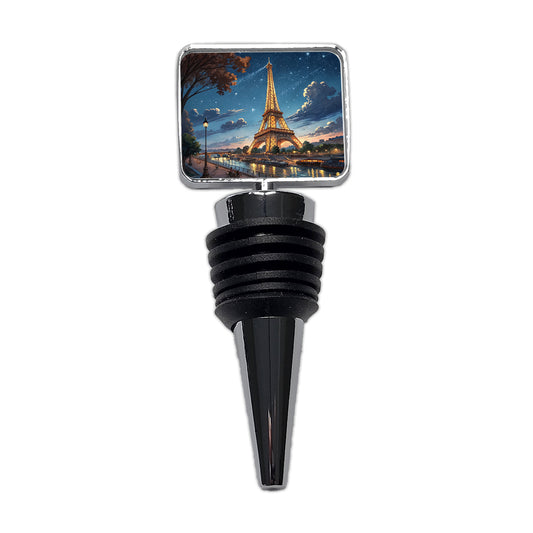 Eiffel Tower Paris France Illustration Wine Bottle Stopper