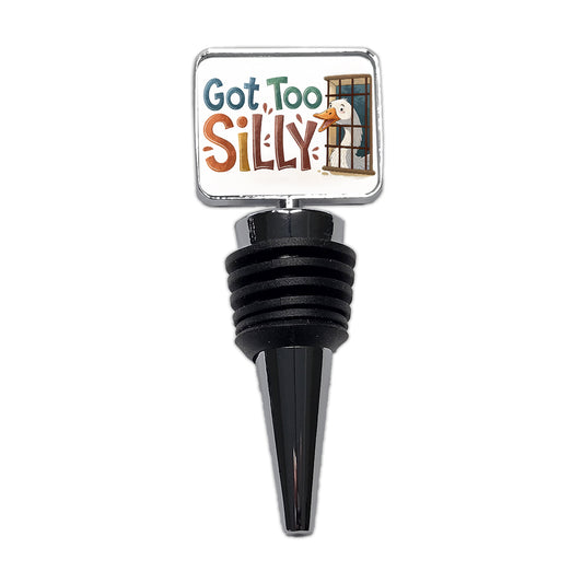 Got Too Silly Funny Goose Behind Bars Wine Bottle Stopper