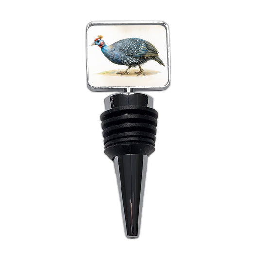 Guinea Fowl Watercolor Wine Bottle Stopper