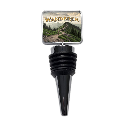 Hiking Wanderer Funny Wilderness Mountains Forest Wine Bottle Stopper