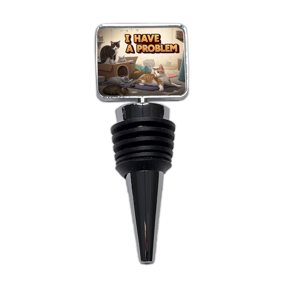 I Have A Problem Cat Hoarder Funny Wine Bottle Stopper
