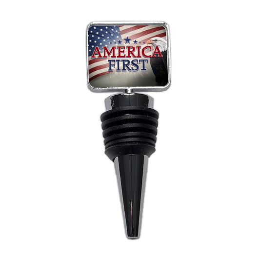 Patriotic America USA American Flag Bald Eagle Wine Bottle Stopper