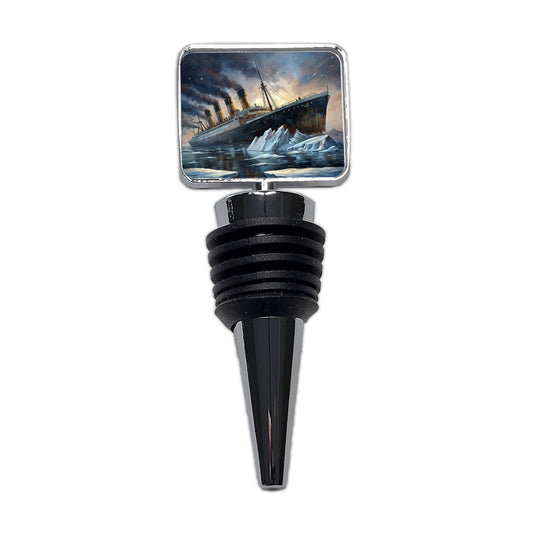 RMS Titanic Ship Hitting Iceberg Sinking Wine Bottle Stopper