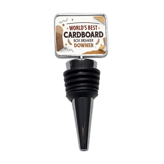 World's Best Cardboard Box Breaker Downer Funny Wine Bottle Stopper