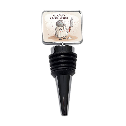 A Salt Shaker With A Deadly Weapon Funny Wine Bottle Stopper