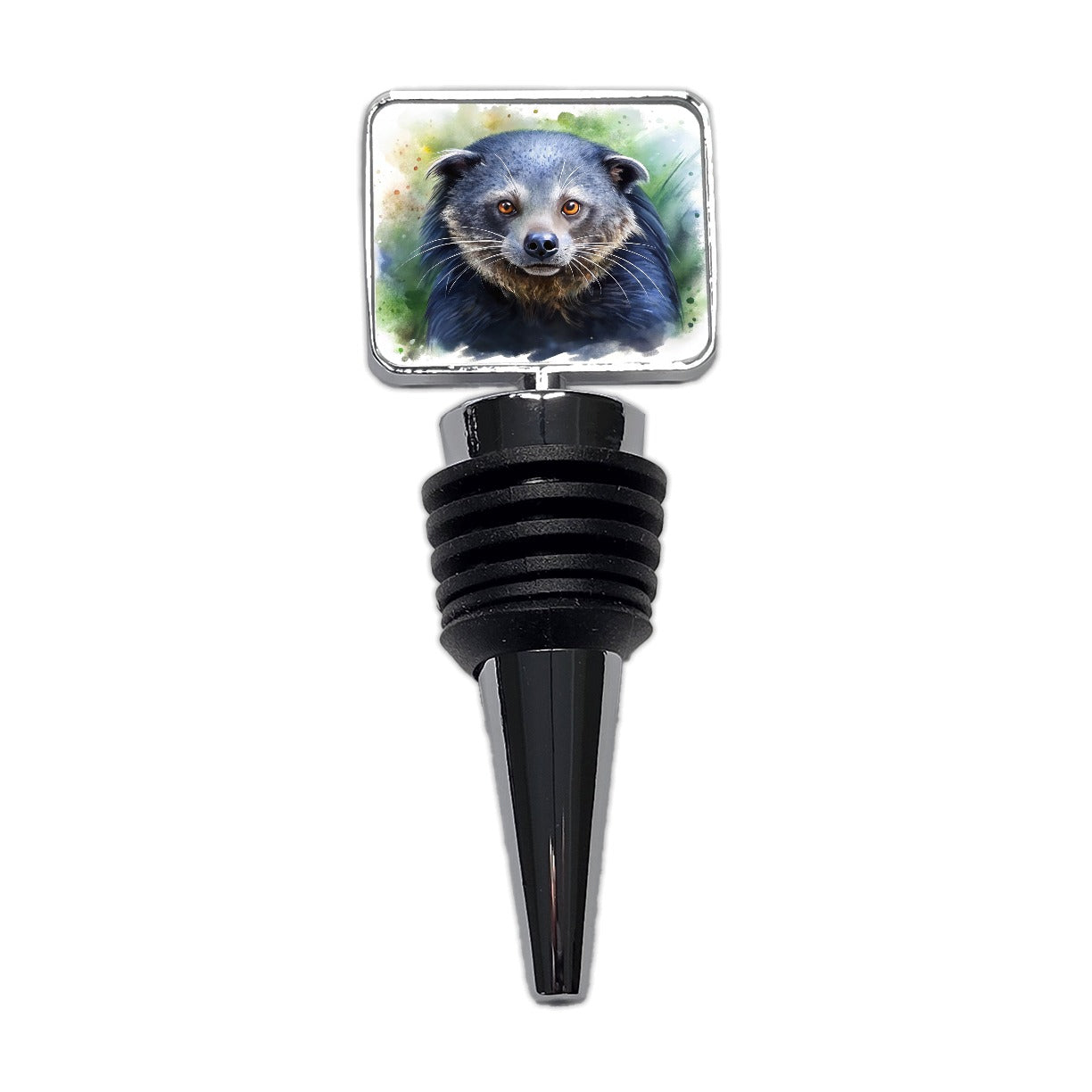 Binturong Bearcat Watercolor Style Wine Bottle Stopper