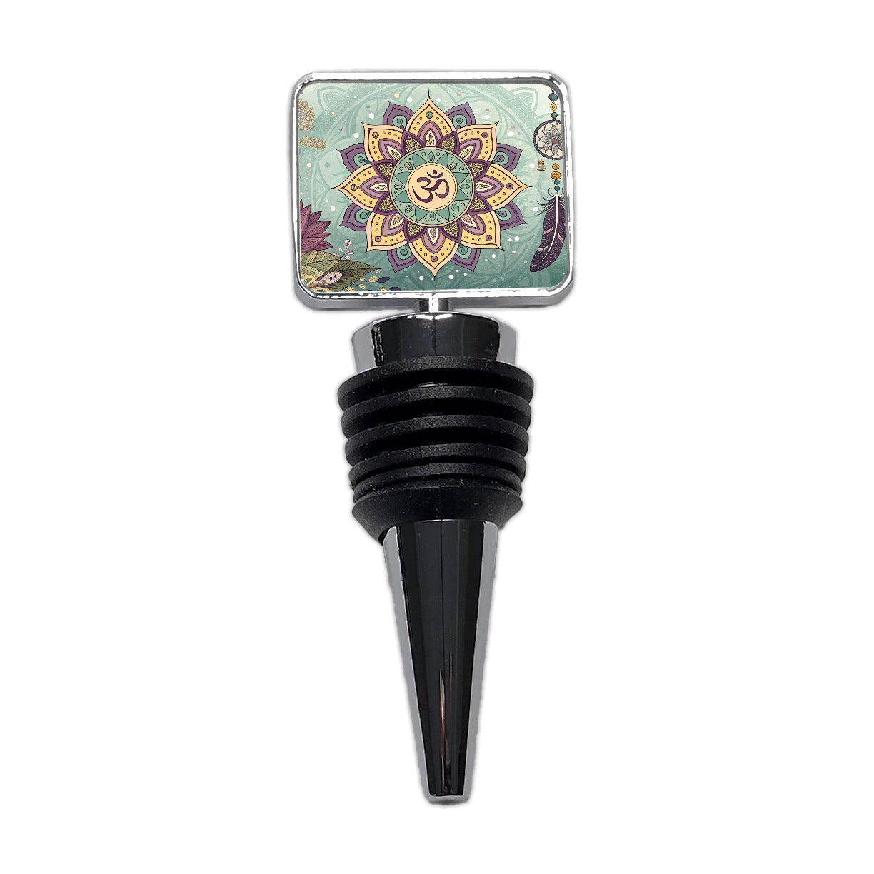 Bohemian Hippie Yoga Mandala Aum Om Wine Bottle Stopper