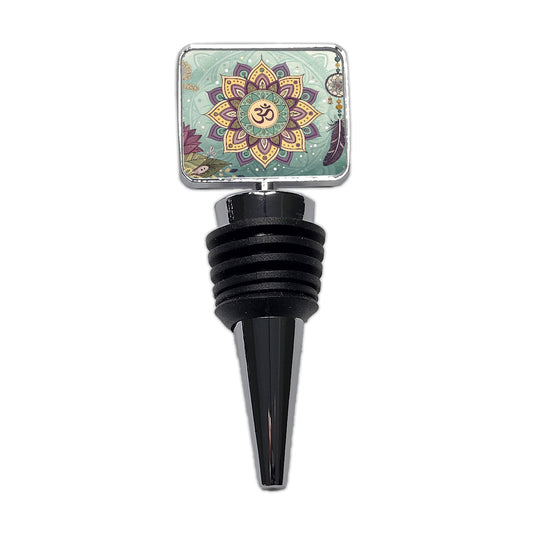 Bohemian Hippie Yoga Mandala Aum Om Wine Bottle Stopper