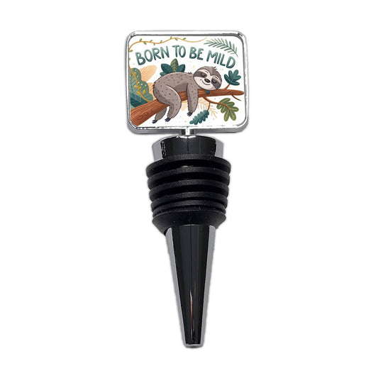 Born To Be Mild Sleeping Sloth Wine Bottle Stopper