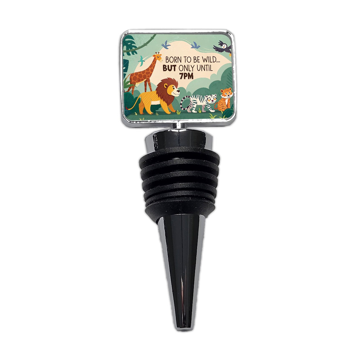 Born to be Wild But Only Until 7pm Funny Wine Bottle Stopper