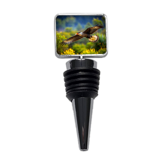Caracara Raptor in Flight Wine Bottle Stopper