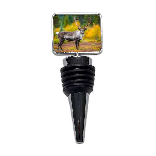 Caribou Deer Reindeer Photo Wine Bottle Stopper