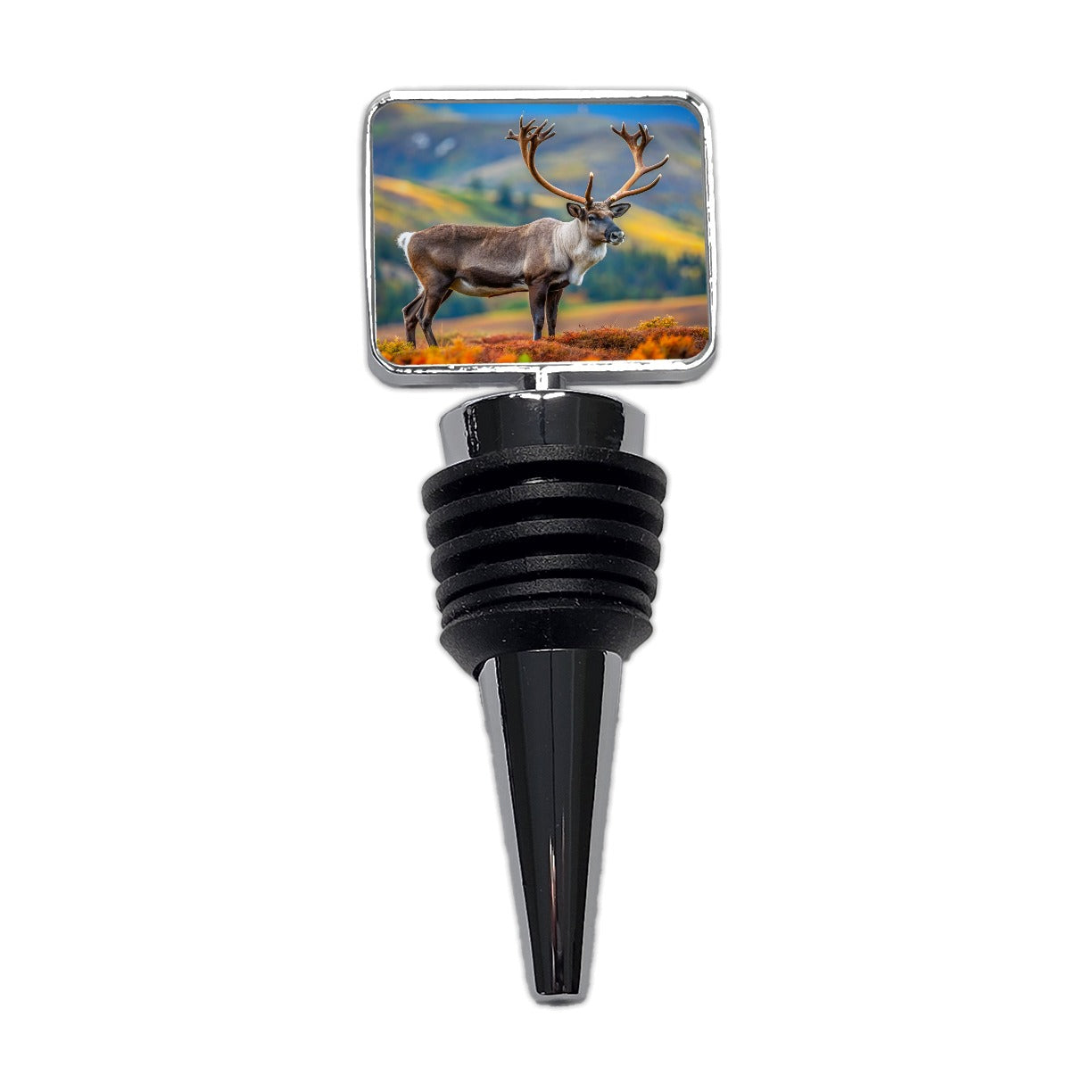 Caribou Reindeer Photo Wine Bottle Stopper