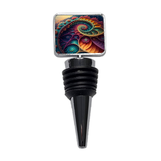Colorful Fractal Art Swirl Pattern Wine Bottle Stopper