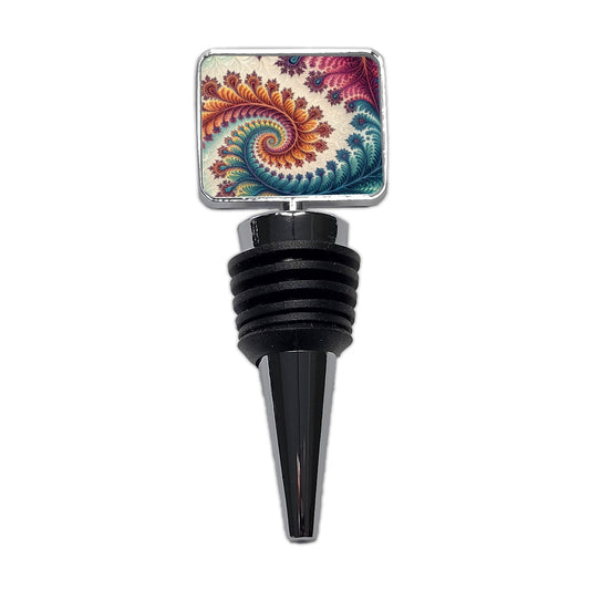 Crazy Swirl Fractal Art Pattern Wine Bottle Stopper
