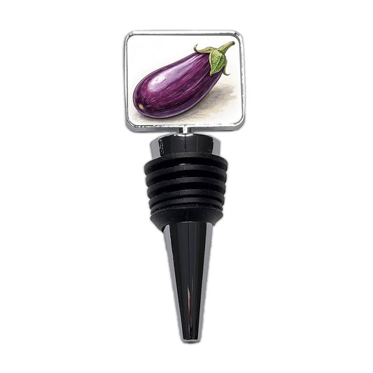 Eggplant Illustration Wine Bottle Stopper