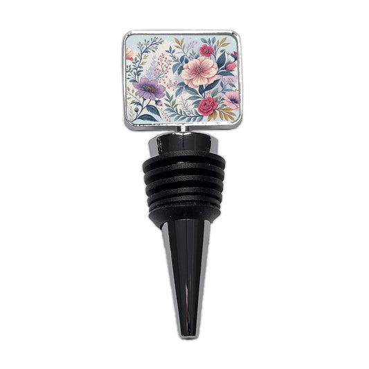 Flower Floral Pink Purple Pattern Wine Bottle Stopper